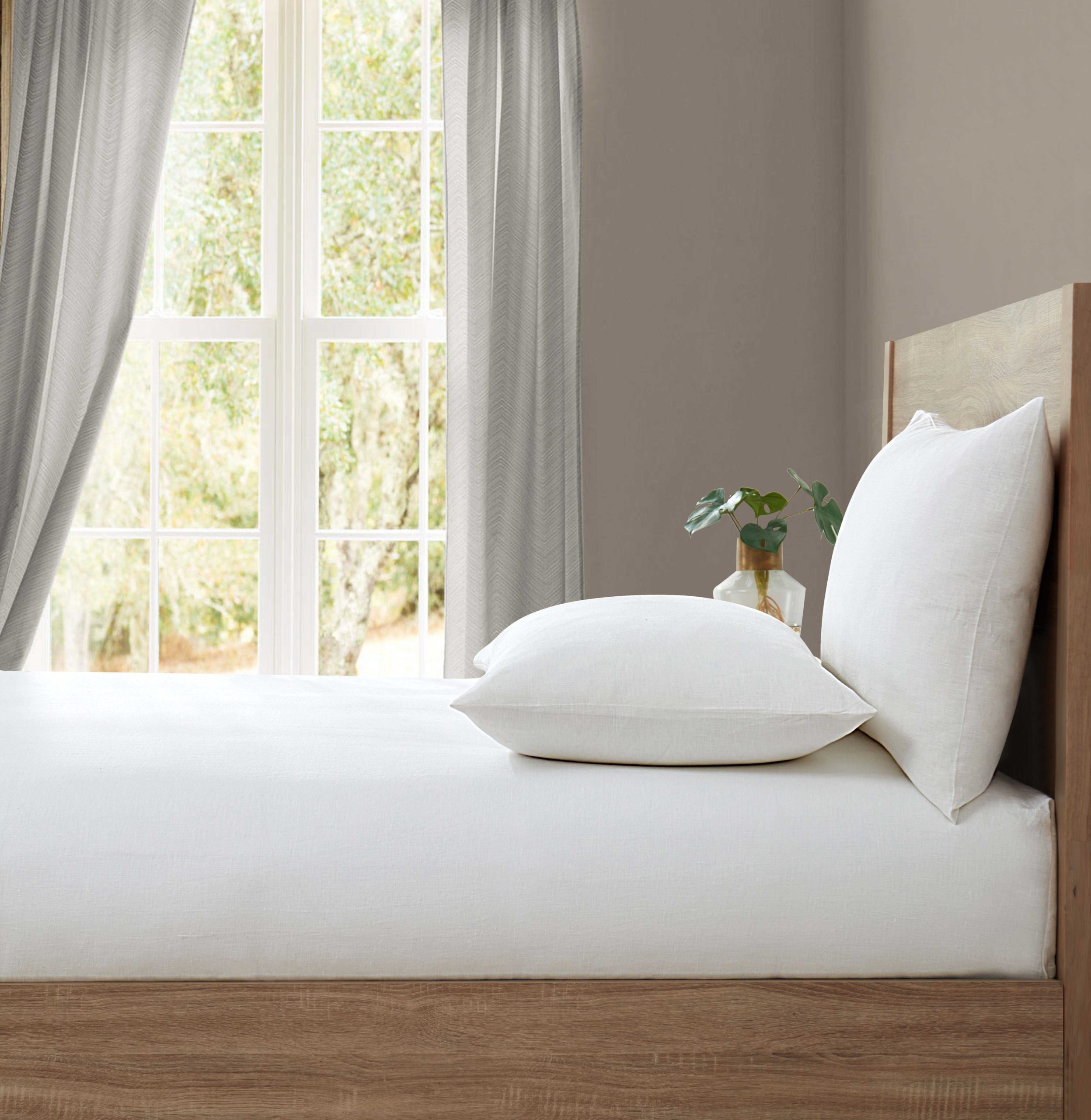 Lazy Linen White Fitted Sheet (6 Colours) Single