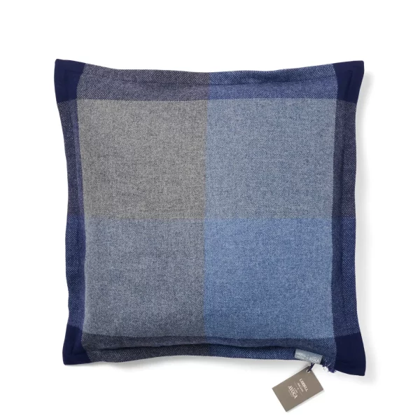 Liddell Lambswool Marine Check Blue Cushion