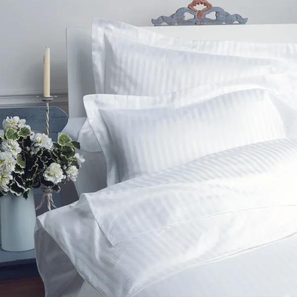 A satin stripe cotton duvet cover from Liddell