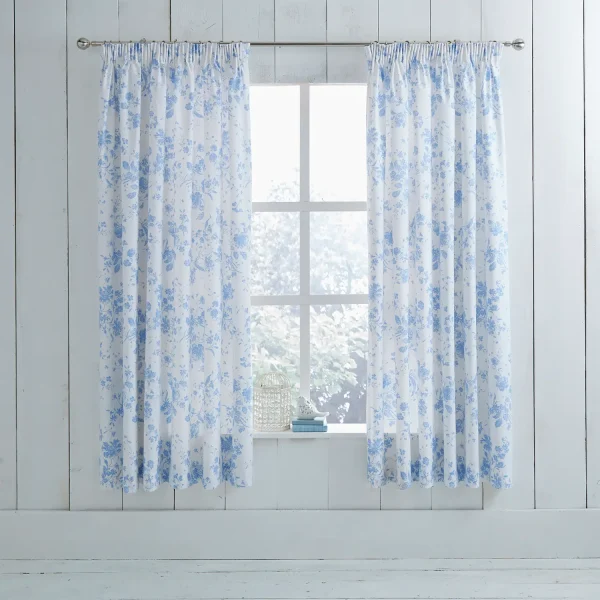 Charlotte Thomas Blue Amelie Curtains & Tiebacks (Pair)