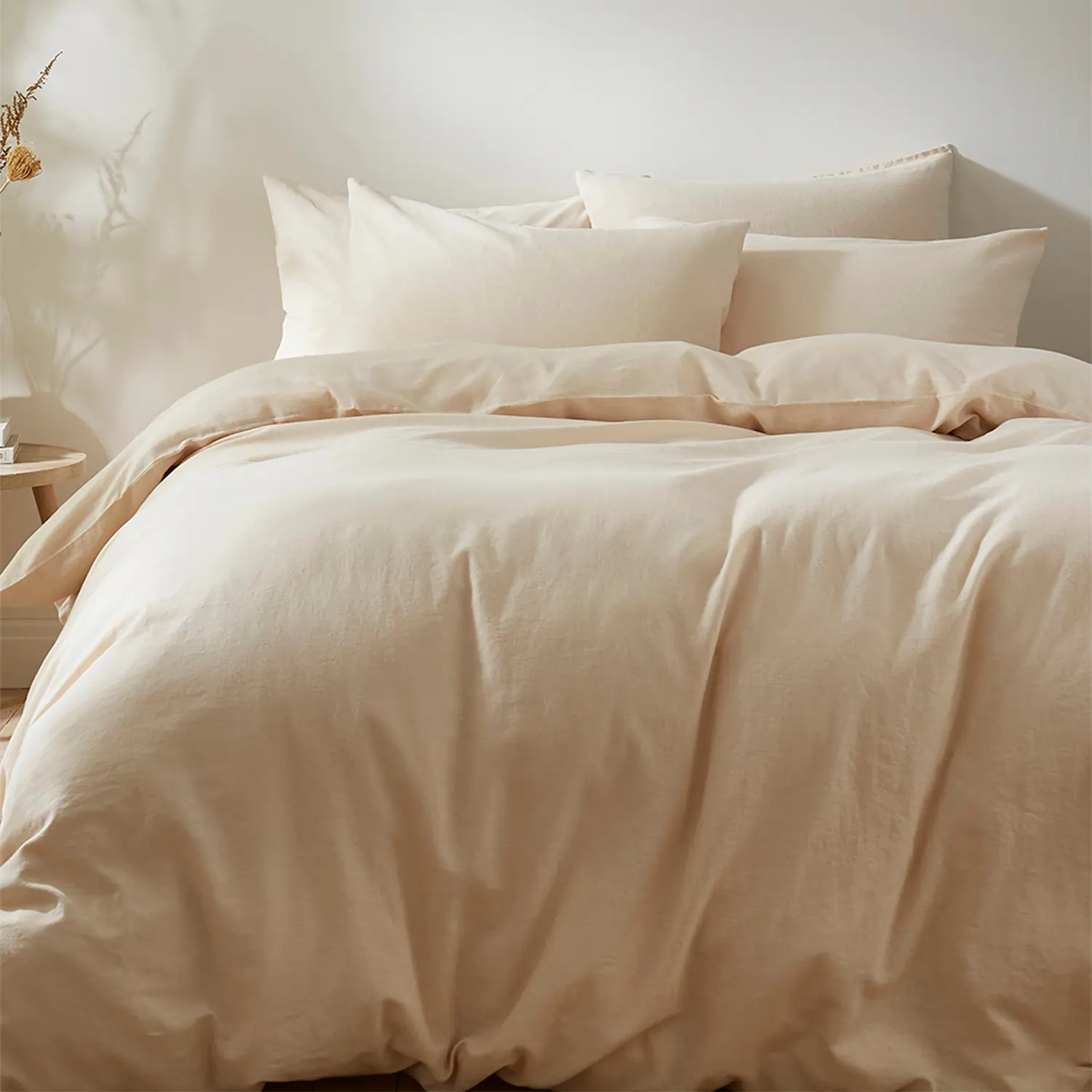 Martex Touch Of Linen Creamy Almond Duvet Cover Set (4 Colours) Double