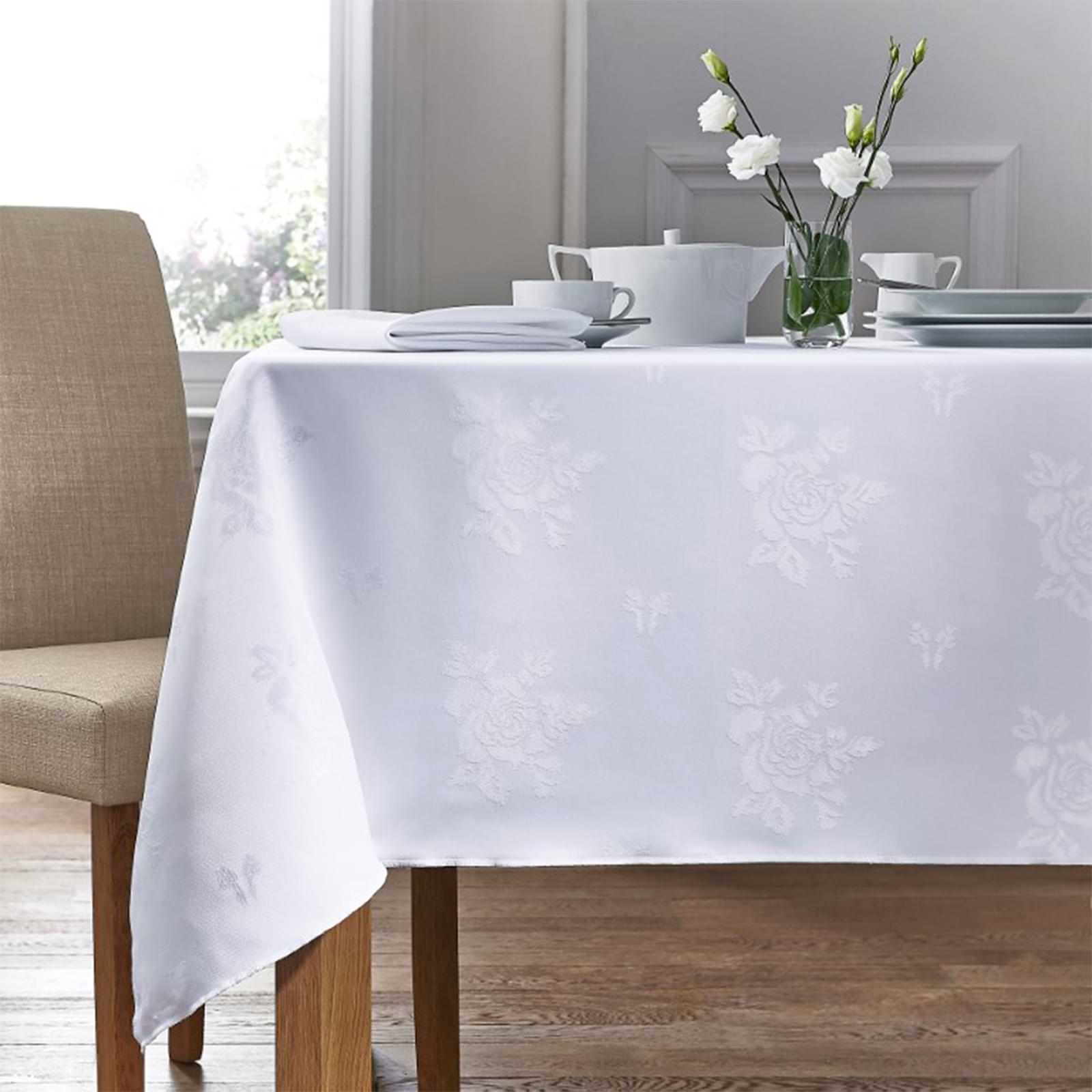 Charlotte Thomas Cezanne Coloured Woven Rose Design Polyester Tablecloth