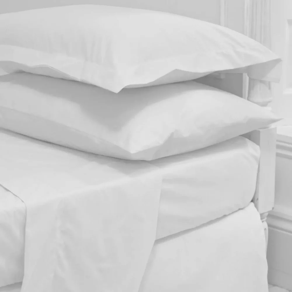 Vision Essentials Cotton Rich Plain Flat Sheet