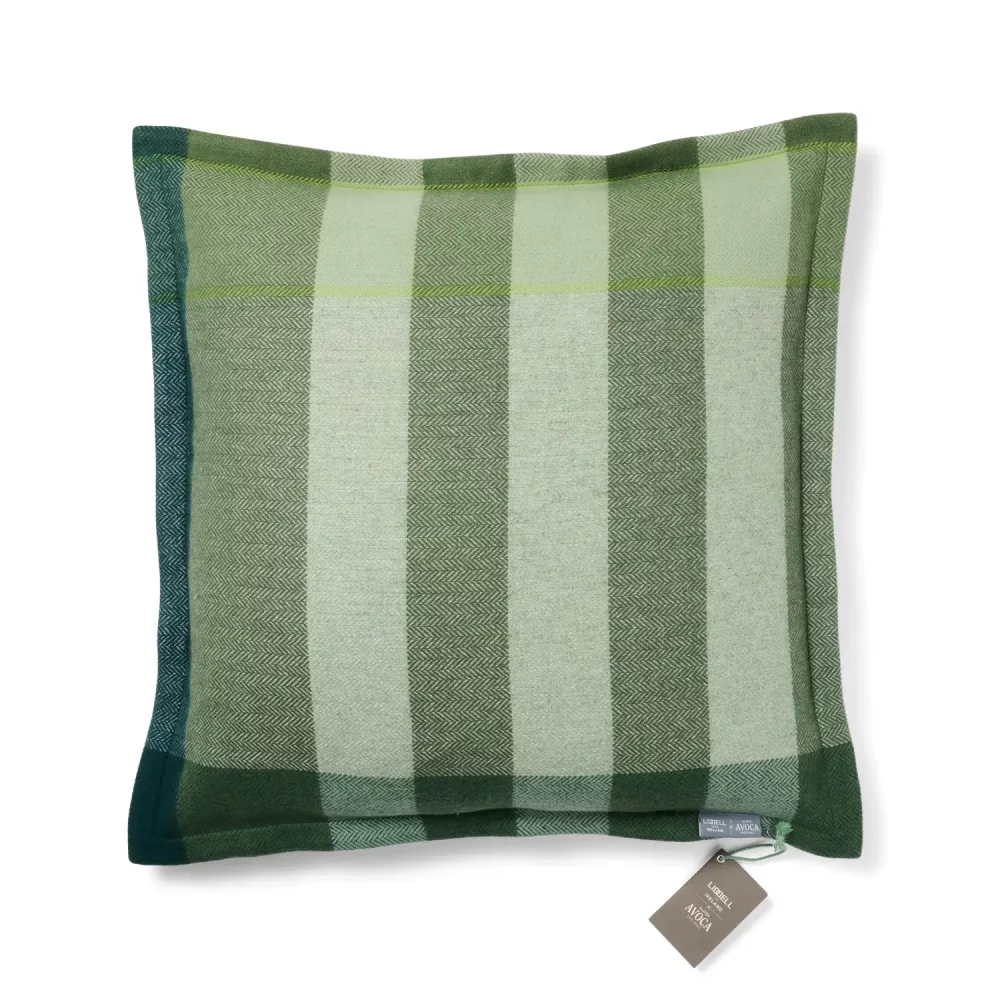 Liddell Cashmere Blend Green Stripe Cushion
