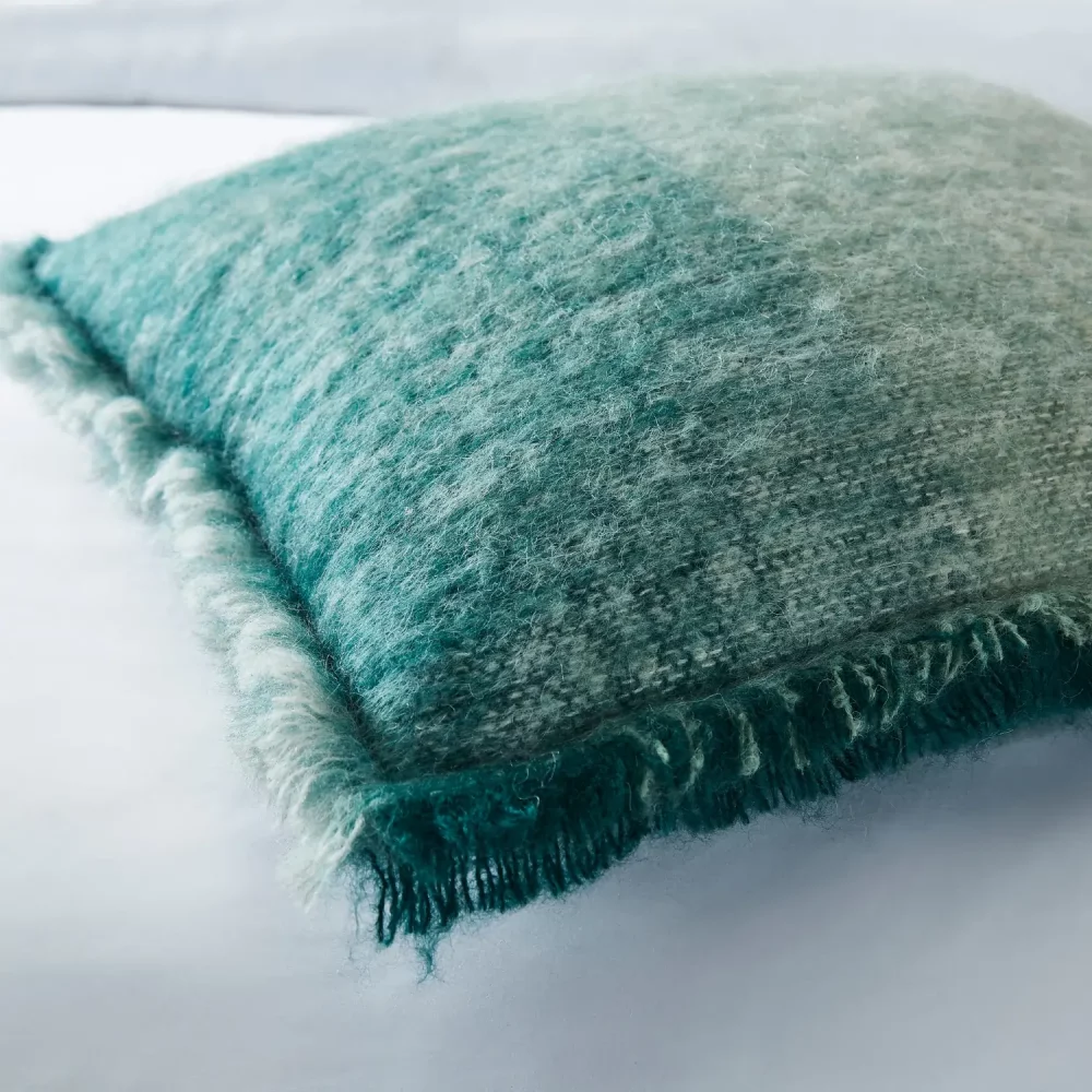 Liddell Mohair Lush Sage Green Cushion Detail
