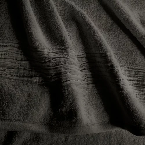 Lazy Linen 600GSM Turkish Cotton Charcoal Towel Detail