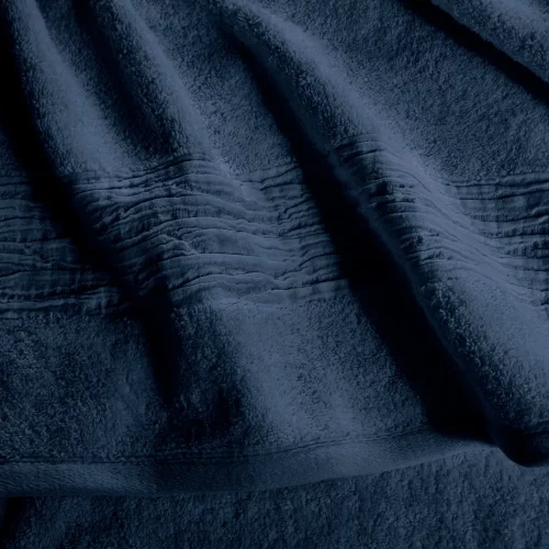 Lazy Linen 600GSM Turkish Cotton Navy Towel Detail