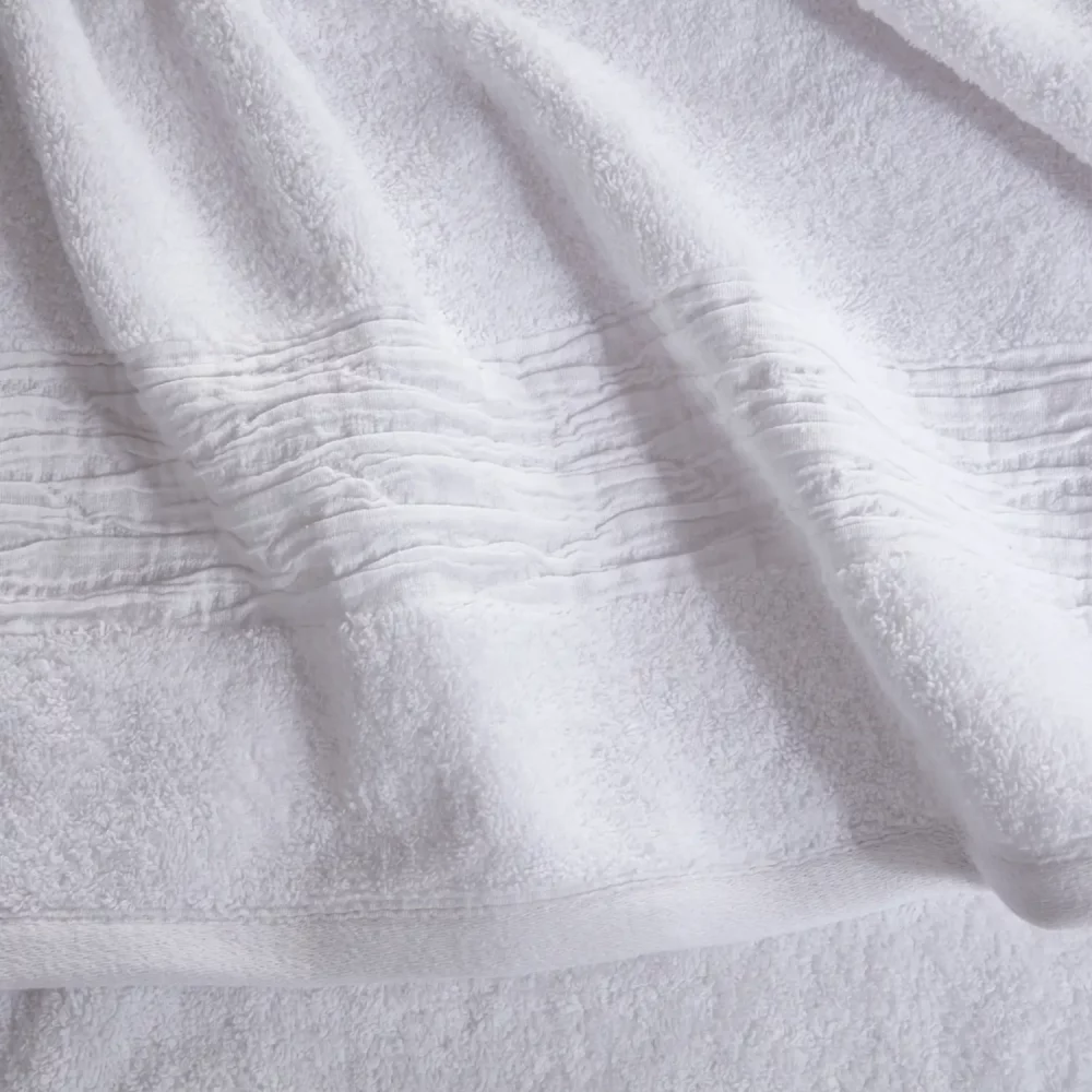 Lazy Linen 600GSM Turkish Cotton White Towel Detail