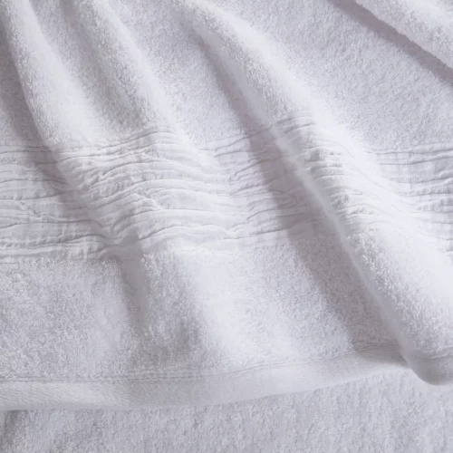 Lazy Linen 600GSM Turkish Cotton White Towel Detail