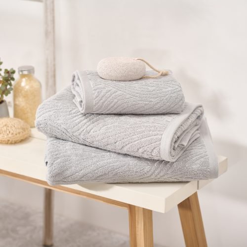 ecopure 100% Cotton Jacquard Grey Towels