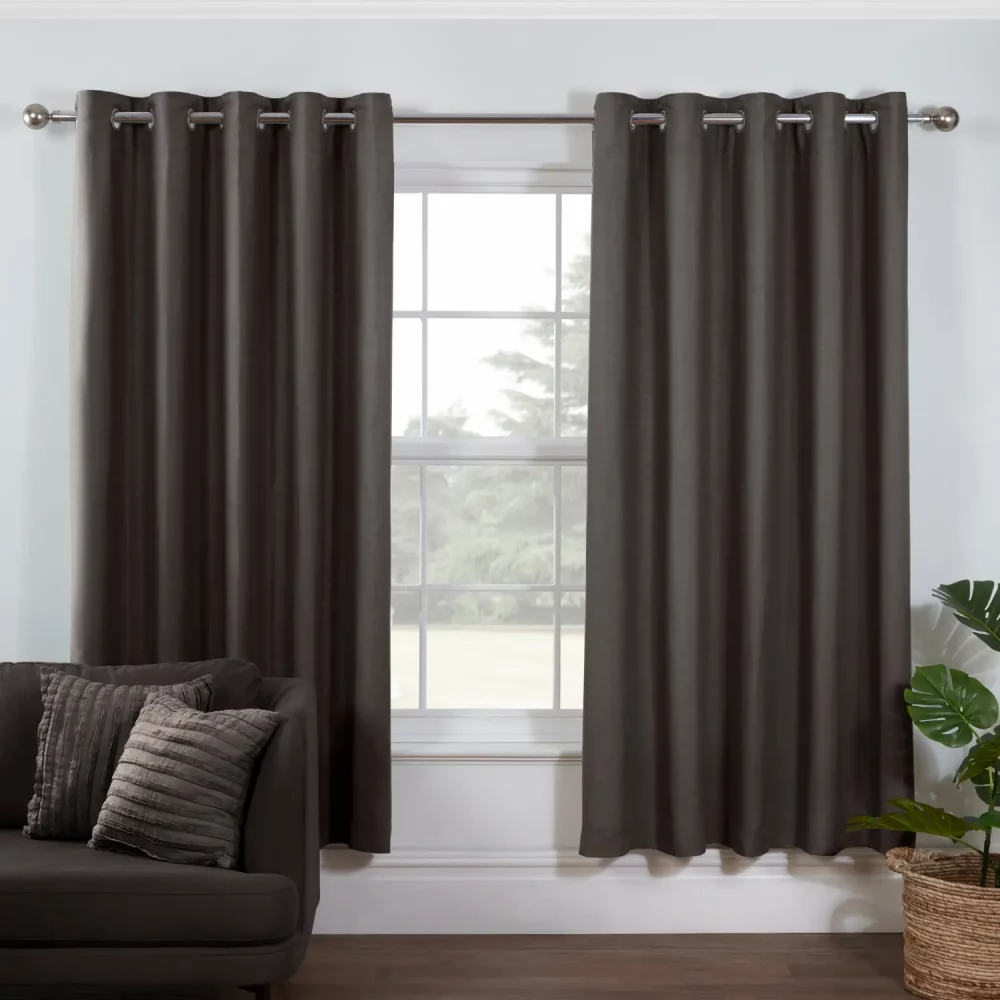 V-030323 01 Lazy Linen Curtains Charcoal - One Size (1)