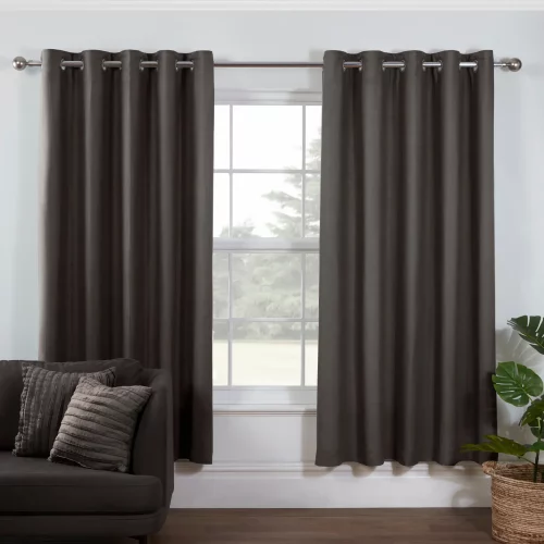 V-030323 01 Lazy Linen Curtains Charcoal - One Size (1)