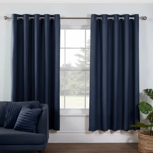Lazy Linen Navy Curtains