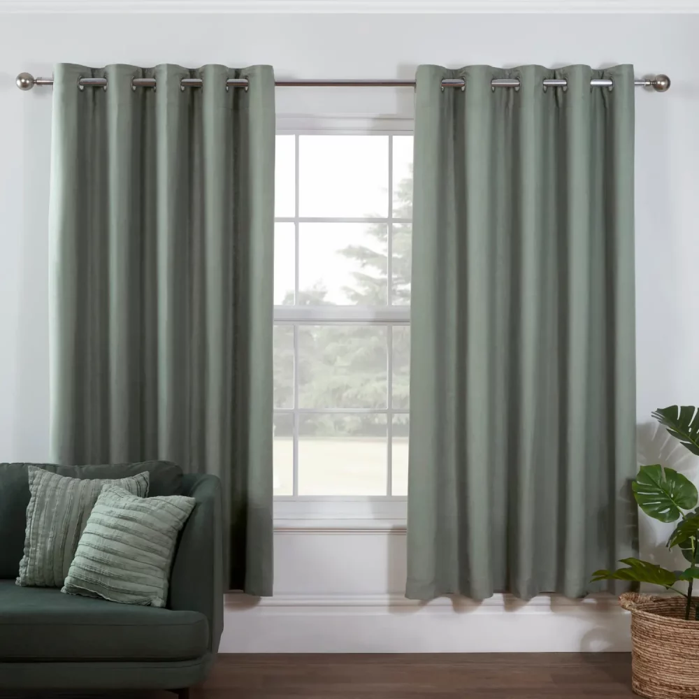 V-030446 01 Lazy Linen Curtains Sage - One Size (1)