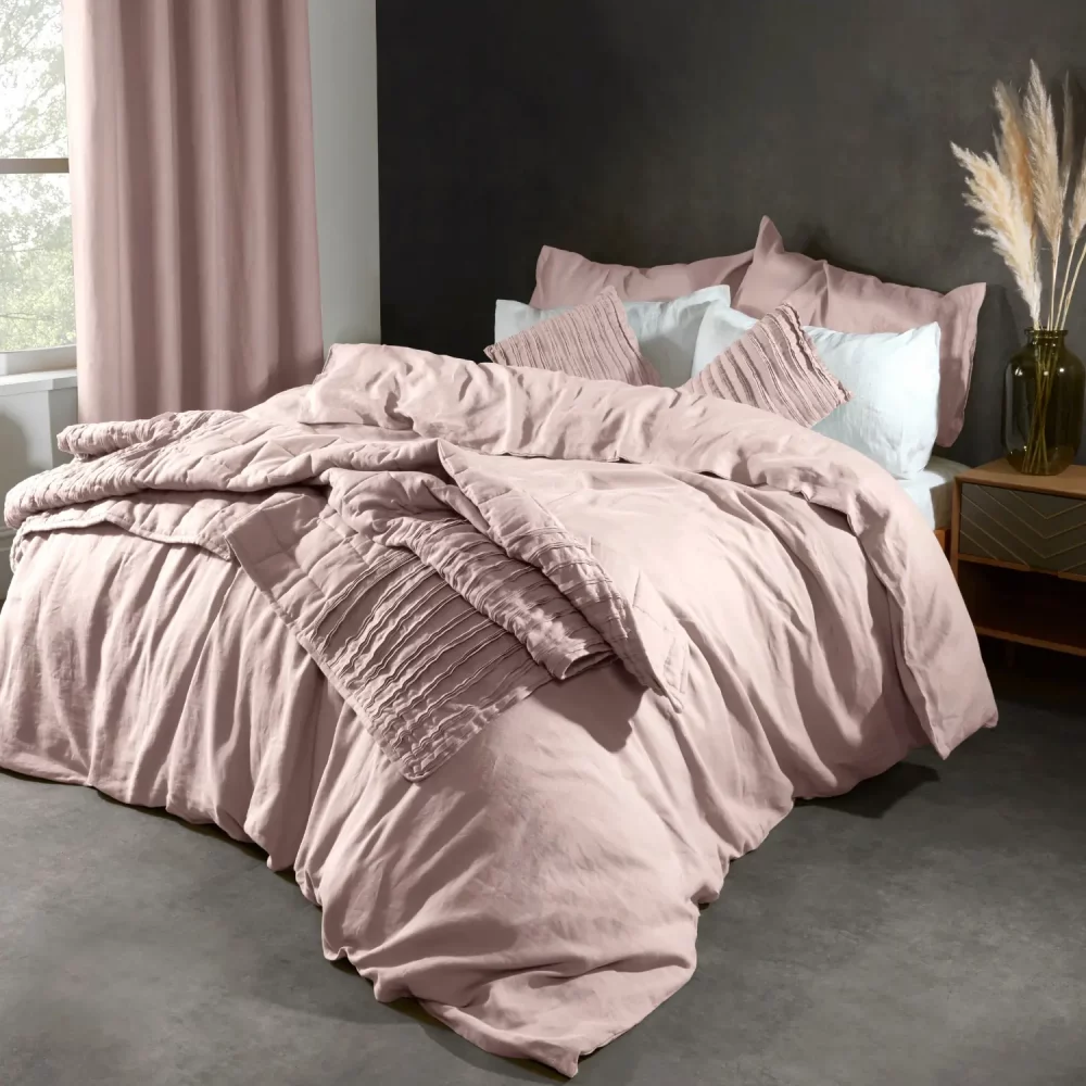 V-030330 02 Lazy Linen Throw Mellow Pink - One Size