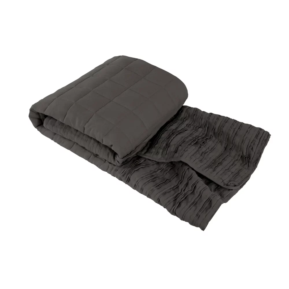 Lazy Linen Charcoal Throw