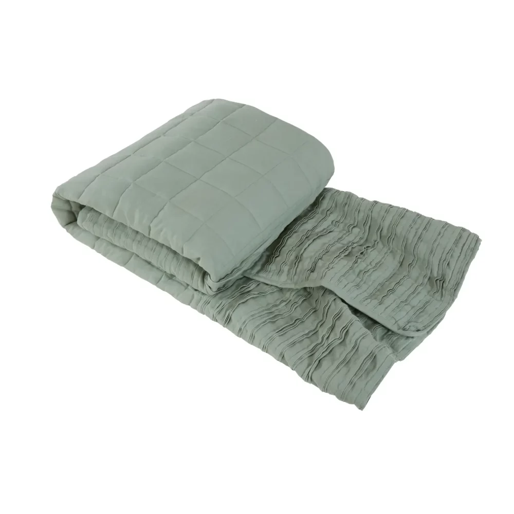 V-030422 01 Lazy Linen Throw Sage - One Size
