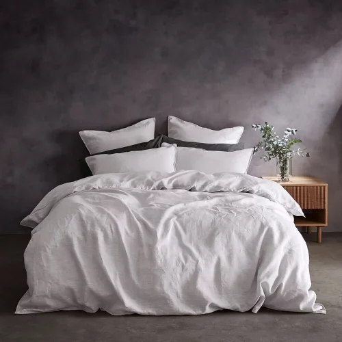 Lazy Linen white duvet cover, made from 100% washed linen.