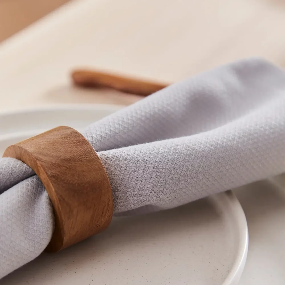 E230 ecopure Recycled Polyester Grey Napkin Detail