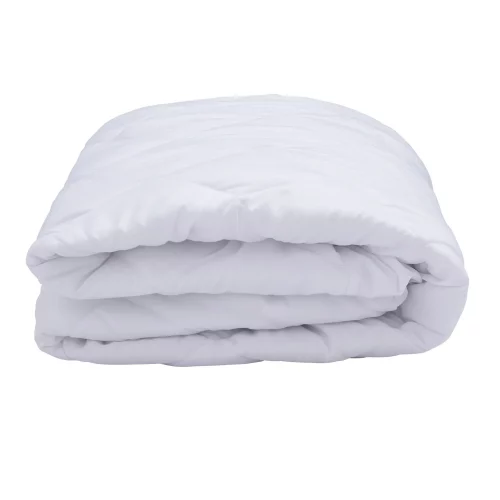 A ecopure recycled 100% microfibre mattress protector that's folded up.