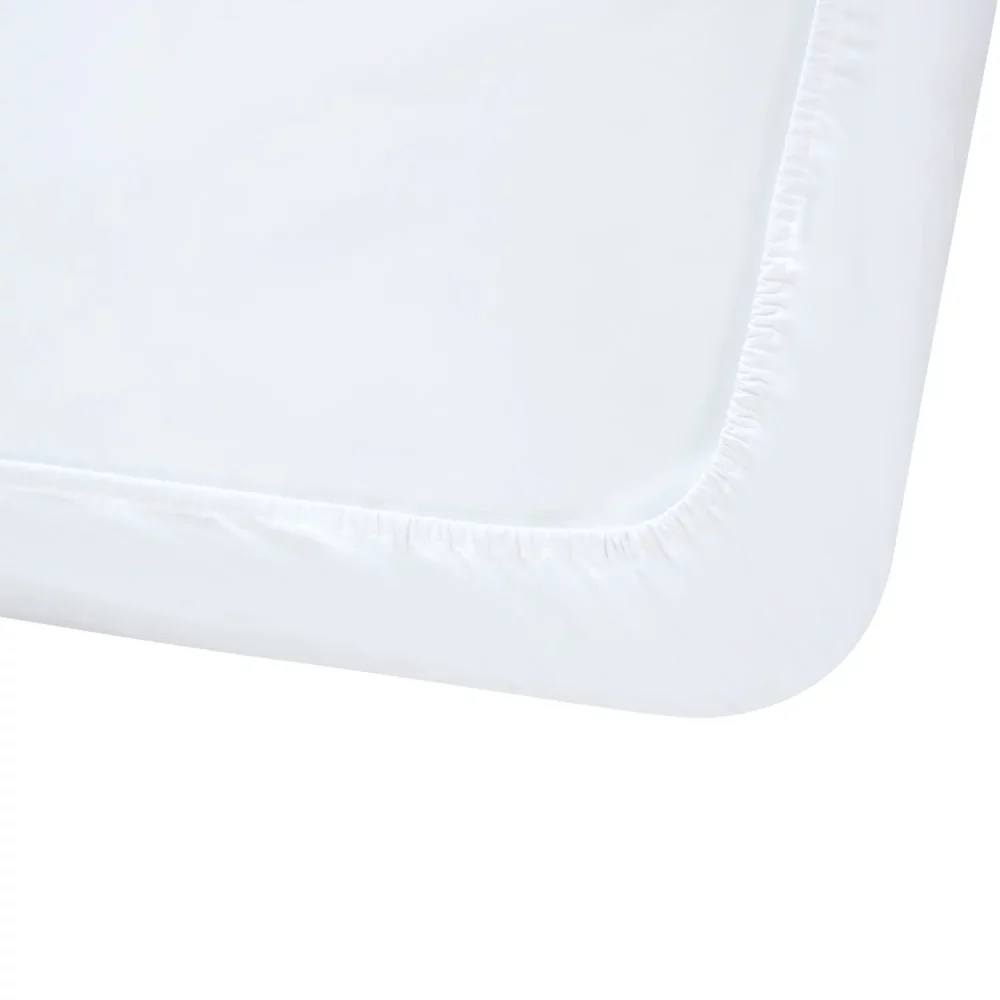 A close up of a Clair De Lune anti-allergy quilted mattress protect that shows the elastic fitting