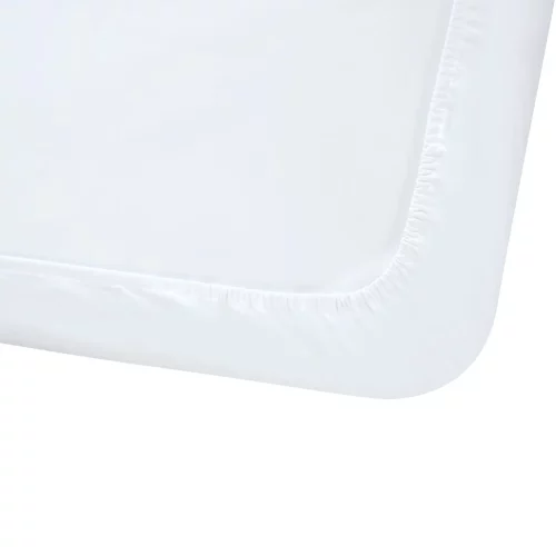 A close up of a Clair De Lune anti-allergy quilted mattress protect that shows the elastic fitting