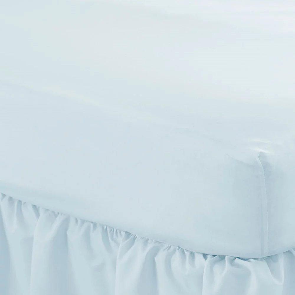 Close up of a duck egg Martex Percale Fitted Sheet