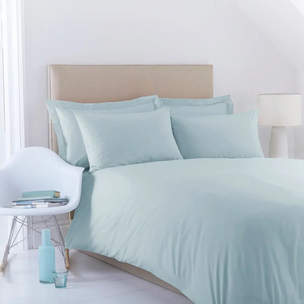 Complete duck egg blue Martex Percale Duvet Cover & Pillowcase Set