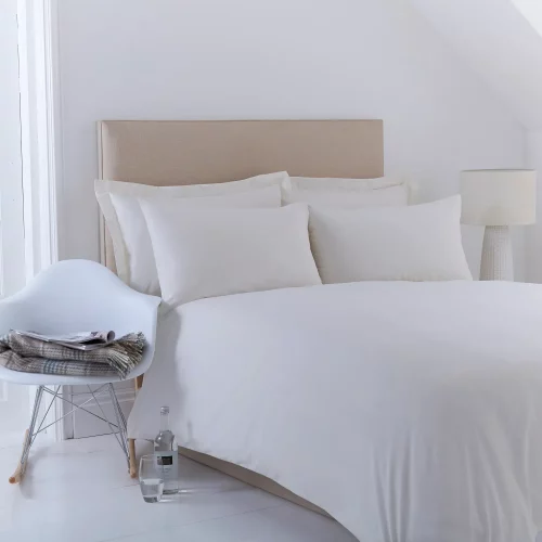 Complete ivory Martex Percale Duvet Cover & Pillowcase Set