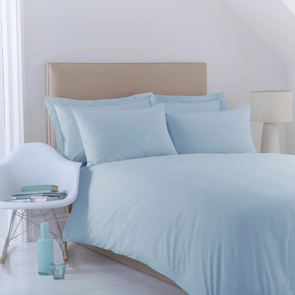 Complete light blue Martex Percale Duvet Cover & Pillowcase Set