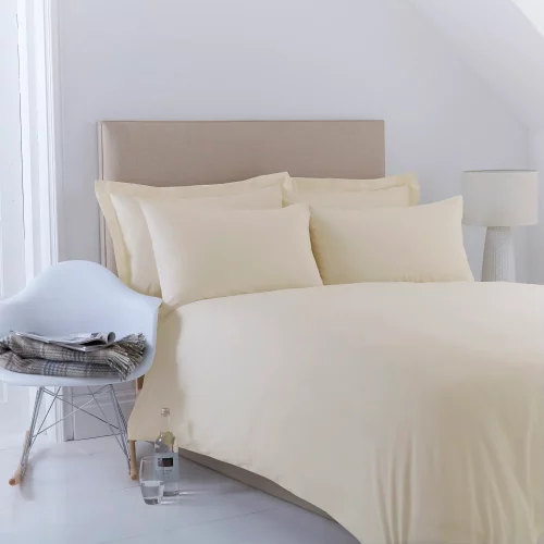 Complete rich cream Martex Percale Duvet Cover & Pillowcase Set