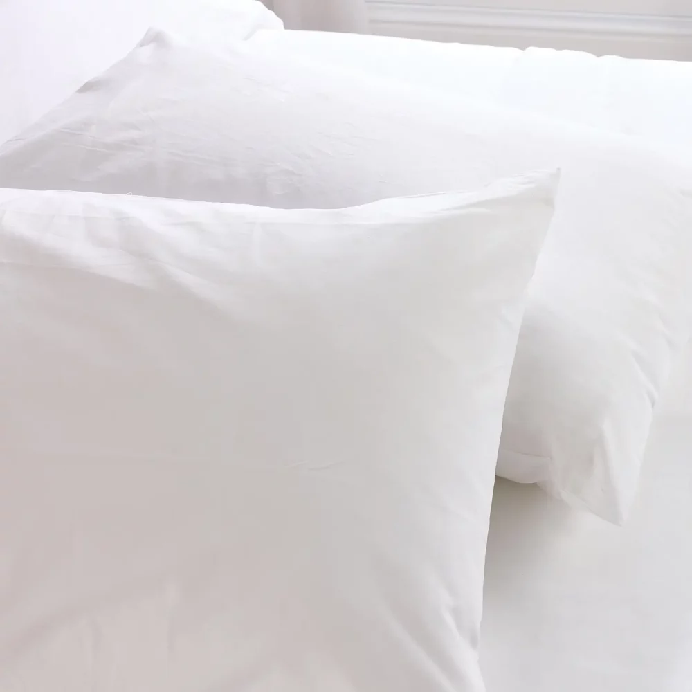 Hotel Pure Luxury cotton percale pillowcases covering two pillows