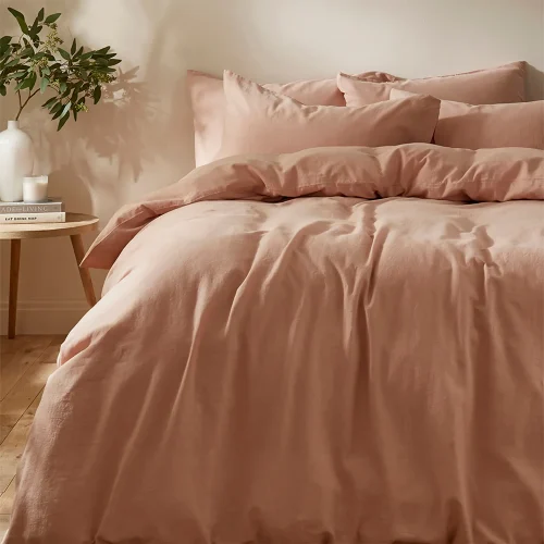 Martex Touch of Linen Seashell Pink Duvet Cover Set