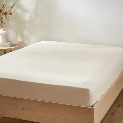 Martex Touch of Linen Creamy Almond Fitted Sheet