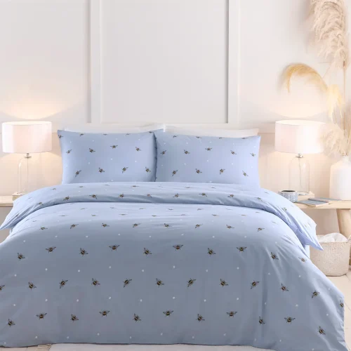 Charlotte Thomas Bumble Bee Blue Duvet Cover Set