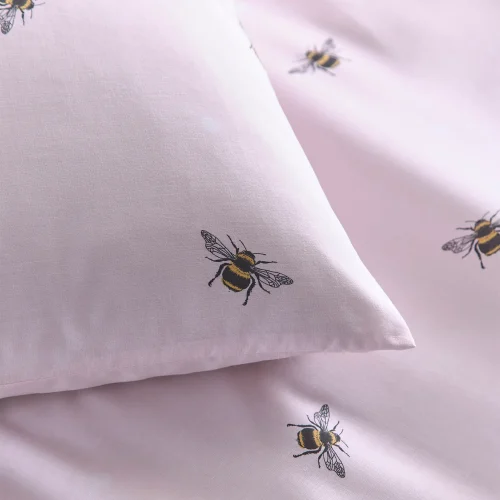 Charlotte Thomas Bumble Bee Pink Duvet Cover Set Close Up