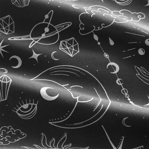 Charlotte Thomas Black Celestial Duvet Cover Set Detail
