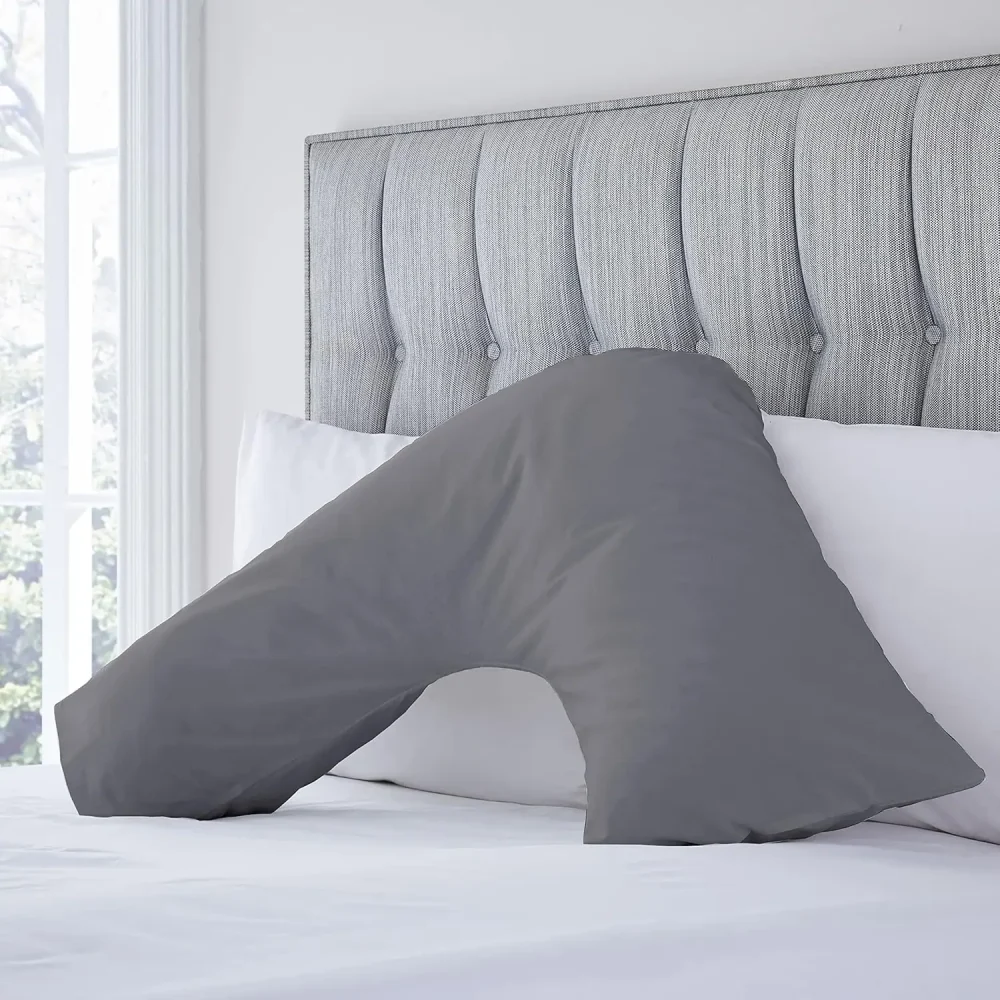 Charlotte Thomas Poetry Dark Grey V-Shape Pillowcase