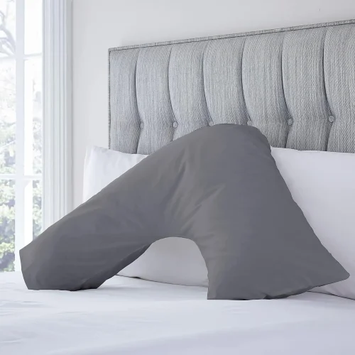 Charlotte Thomas Poetry Dark Grey V-Shape Pillowcase