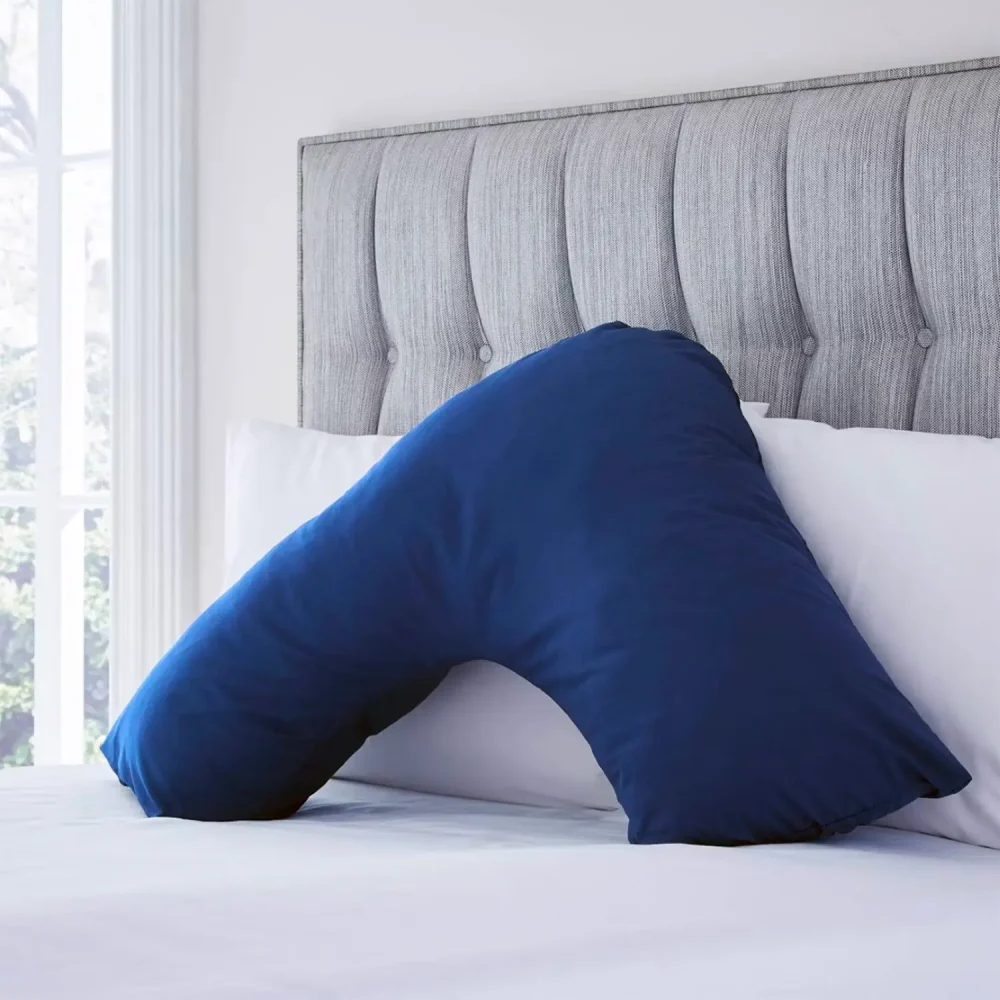 Charlotte Thomas Poetry Mid Blue V-Shape Pillowcase