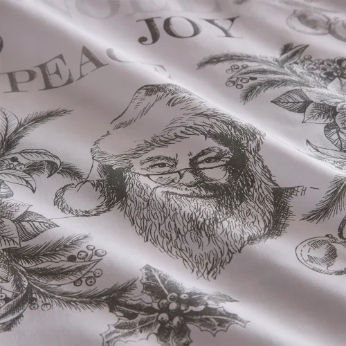 Charlotte Thomas Santa Joy Silver Duvet Cover Set Detail