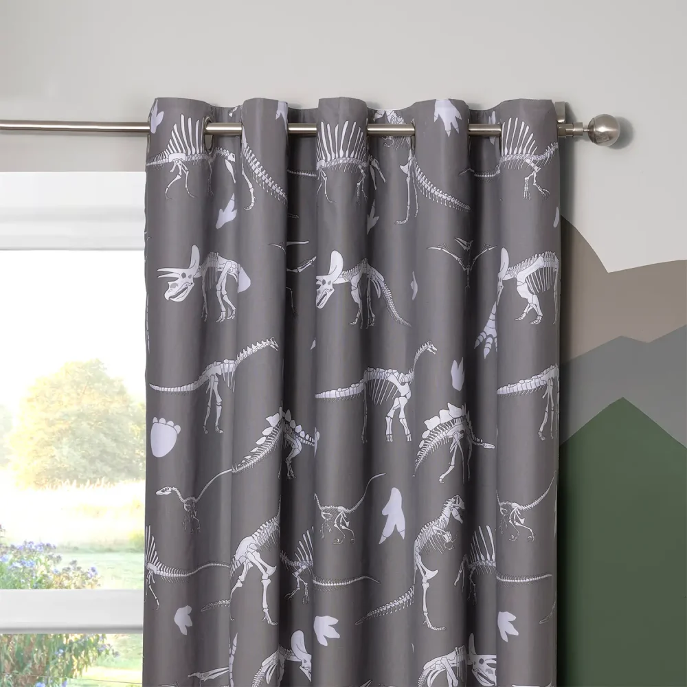 Charlotte Thomas Dino Lined Curtains with Eyelets (Pair)