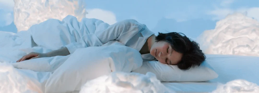 Woman dreaming in a deep sleep