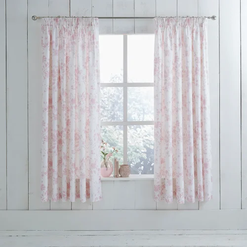 Charlotte Thomas Pink Amelie Curtains & Tiebacks (Pair)