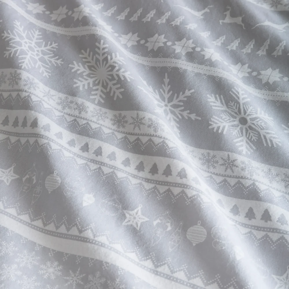 Charlotte Thomas Grey Nordic Stripe Brushed Cotton Duvet Cover Set Detail