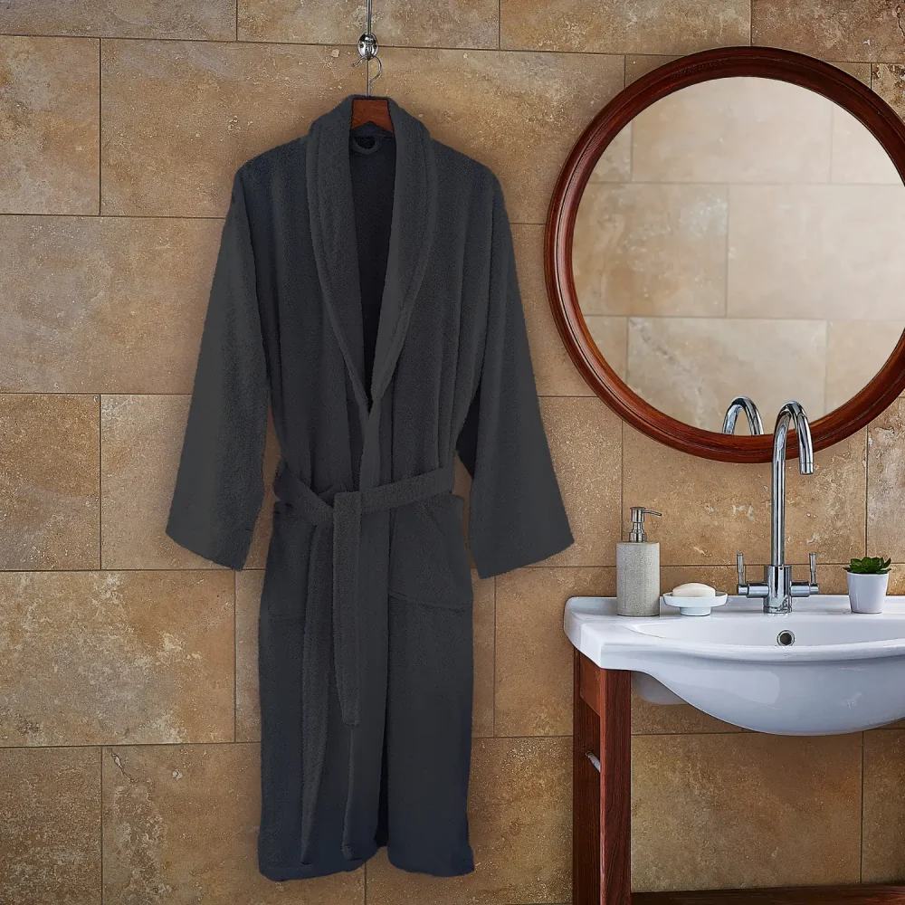 Martex Charcoal Cotton Terry Towelling Robe